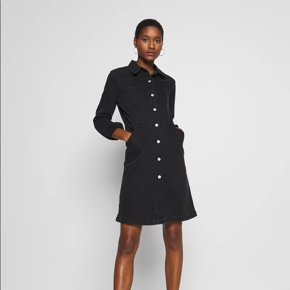 Gap Black Denim Western Dress